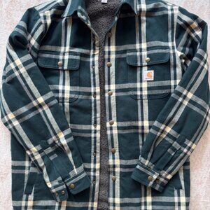 Carhartt Relaxed Fit Flannel Sherpa-Lined Shirt Jacket
